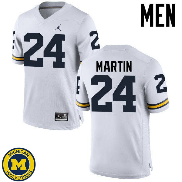 Men Michigan Wolverines #24 Jake Martin White University Jersey